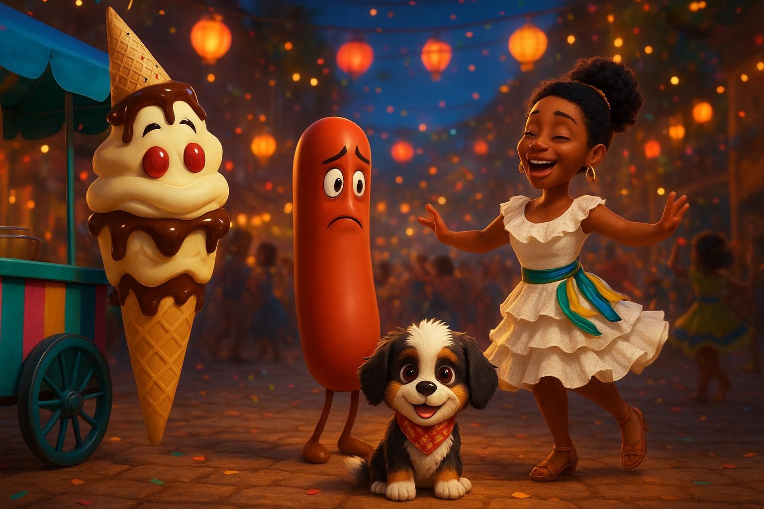 Whimpy’s Wobbly Wiener and the Neon Bahia Beat cover illustration